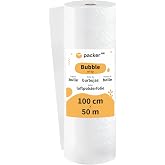 packer PRO Bubble Roll Plastic Packaging, 100 cm Width and 50 m Length