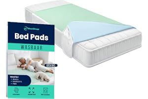 BestZings - Sängunderlägg för vuxna, madrasskydd, madrasskydd 85 x 90 cm, tvättbara sängkläder för vuxna, sängskydd, babyunderlägg. (2-pack 90x85 med vingar)