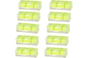 Zwenjuan Livella a Bolla,10 Pezzi Mini Livella a Bolla Piccolo Livello,15 x 15 x 40 mm,Bolla Livella Piccola,livella Tascabile di precisione,per Fotocamera Campeggio Caravan