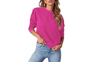 Imily Bela Felpa da donna, a maniche lunghe, girocollo, per autunno e inverno, da donna, classica, per lo sport, streetwear