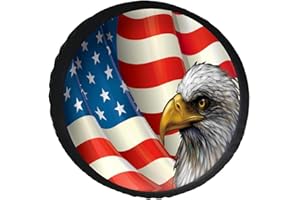 Phelika Eagle and USA - Copriruota di scorta con bandiera americana in PVC, protezione per ruote in pelle resistente alle intemperie, universale, antipolvere, per rimorchi, camper, SUV, camion,