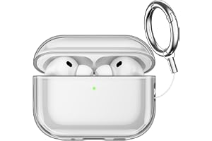 JETech Klar Skyddsfodral för AirPods Pro 3, Svart | Mjuk Transparent TPU, Stötskydd, Repfri Design, Nyckelring Ingår