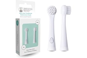 ‎MATCHSTICK MONKEY Matchstick Monkey Zahnbürsten Ersatzköpfe (2er Pack) für elektrische Zahnbürste - Sanfte Reinigung für Babys & Kleinkinder - 3-36 Monaten - ultraweiche Borsten & BioCote® Schutz