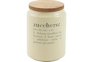 LUMBO Villa d'Este Home Tivoli 1996 Barattolo zucchero 1100 ml in ceramica, coperchio in bambù, Victionary