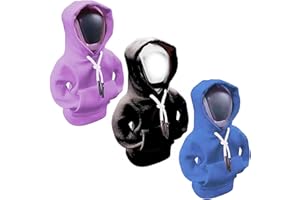 L&ieserram 3 Stück Schalthebel Haube Schaltknauf Mini Hoodie, Pulli Hoody für Auto Schaltknauf Schaltknüppel, Schalthebelhaube Car Gear Shift Cover (Blau + Lila + Schwarz)