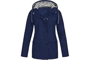 HAOLEI VêTements ImperméAbles Femme Veste Coupe-Vent Avec Poches Et Doublure ZippéE Manteau Coupe-Vent De Couleur Unie ImperméAbles Pour Femmes Veste De Pluie Pour Femme Vestes De ExtéRieur Blazer
