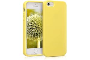 kwmobile Etui kompatybilne z Apple iPhone SE (1.Gen 2016) / 5 / 5S - Miękkie silikonowe etui na telefon - Pastelowe żółte matowe