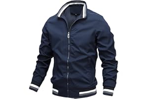 HOTGREENPEPPER Chaqueta Informal para Hombre, Chaqueta Deportiva De Color SóLido para Primavera Y OtoñO, Ropa para Hombre