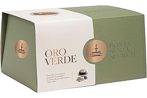 FIASCONARO S.R.L. Fiasconaro - Panettone Oro Verde con crema di pistacchio da spalmare ricoperto di cioccolato bianco e pistacchio - 1 KG - Gusto Italiano Selection