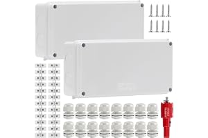 2 st kopplingsdosa, elbox, vattentät utomhuslåda, väderbeständig kopplingsbox, IP65 för säker kabelanslutning (200 x 100 x 70