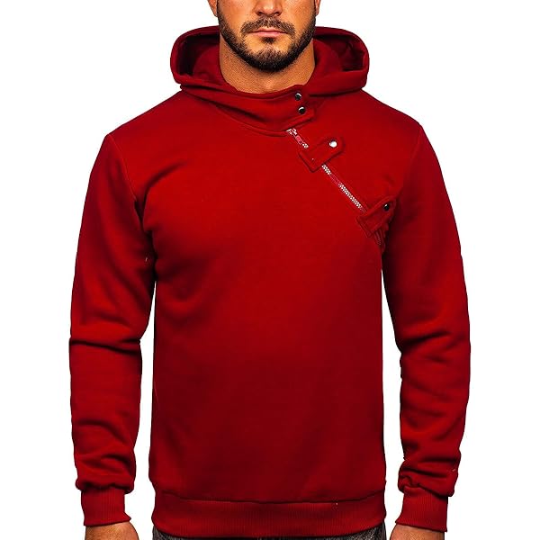 Pull Col à Fermeture Éclair Homme Manches Longues Pullover Col Montant