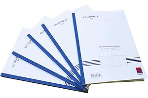 Manifold Quadrillé 5 x 5 mm Dupli A4 Lot de 5 Taille: 210 x 297 mm / 21 x 29,7 cm Foliotage 50 feuillets Dupli autocopiants EZ Office