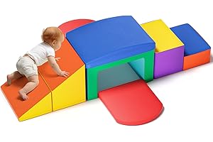 CUPCHID Blocchi da costruzione in schiuma per bambini, grandi blocchi da costruzione in schiuma giganti per bambini, giocattoli educativi prescolari per gattonare e arrampicarsi (Colorati)