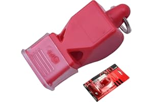Biglumin Sifflet - Sifflet d'entraîneur ou d'arbitre de Sport Professionnel, Classic sifflet avec Cordon Robuste, idéal pour Le Football, Le Basket-Ball et Les Sports de Plein air. (Rouge)