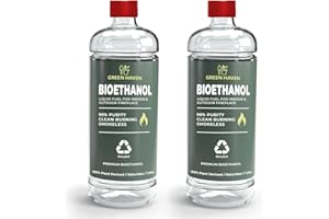 GREEN HAVEN 2L Premium Bioethanol Fuel for Fireplace - Bio Ethanol Liquid for Fires Pits, High Purity Clean Burning Fuel, Bioethanol Fuel Liquid Indoor and Outdoor, Bio Ethanol Fire