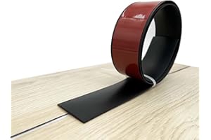 IGTOPS Samoprzylepna listwa maskująca z PCW, profil przejściowy, wodoszczelna, samoprzylepna, profil końcowy, gumowa listwa przypodłogowa, laminat, progi, górskie (czarna, 3 m)