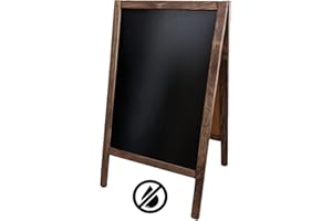 FKL DESIGN Home Deco 3 tailles ! Stop client affichage publicitaire stand up tableau publicitaire stand up stop client cadre en bois noir panneau publicitaire tableau à craie (XS 90 x 51 cm)