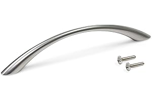 Emuca Uchwyt meblowy do szuflad, Odległość otworów 128mm, Nikiel satynowy, Zestaw 1 sztuka, 9156951