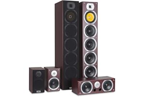 LTC Beng V9B Sistema diffusori 5.1 home theatre Hi-Fi (1240 Watt max, 5 altoparlanti, Bass reflex) color mogano