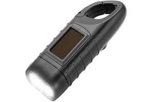 Simpeak Emergency Flashlight Hand Crank, Portable LED Flashlight Hand Crank Solar Powered Dynamo Carabiner Energy Rechargeable Flashlight Torch for Camping Climbing Hiking