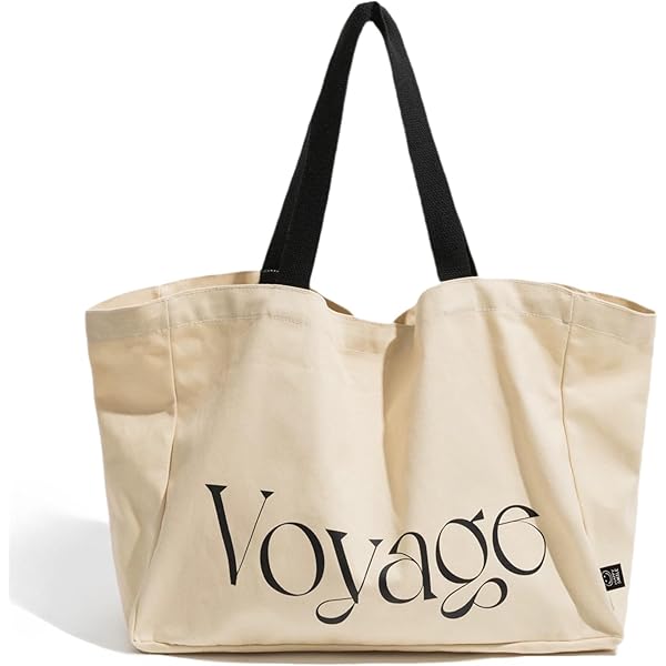 Nelipies Canvas Strandtasche 50x20x37cm - Faltbarer Shopper Mit 52 Liter Volumen