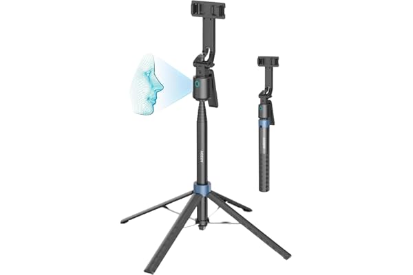 ADZOY Professional ADL-Q13 Intelligent AI Tracker Selfie Stick 180cm Wide Angle 360 Degrees Gimbal Foldable Auto Face Tracking with Remote Overhead Phone Holder Stabilizer