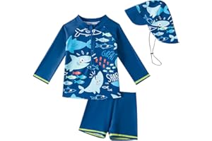 YAGATA Kinder Jungen Badeanzug Bademode Jungen Uv-Schutz Bade-Set Dinosaurier Badeshorts Badebekleidung