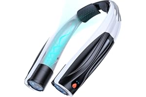 LEPWINGS Portable Neck Fan with 6 Powerful Speeds, 6000mAh Rechargeable 20Hrs Battery Life Wearable Hands-Free Hair-Friendly Cooling, Patented Vertical Airflow Personal Fans for Women Men Office Travel - Black