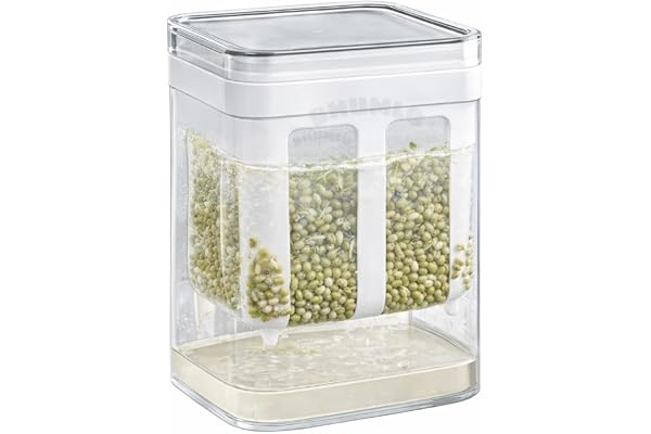 BHUMLO Sprout Maker for Kitchen Seed Sprouter Container Box Mung Bean Sprouting Jar with Drain Tray BPA Free Sprouts Maker Germination Container for Beans, Lentils, Chana, Microgreens Grower