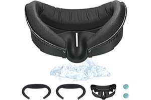 Verdickende Gesichtsabdeckung Pad für Meta/Oculus Quest 3 Zubehör, mit angenehm kühler Eisseide und Baumwoll-Mesh-Schaum-Gesichtskissen-Pad, Gesichtsschnittstellen-Ersatz (nicht für offizielle