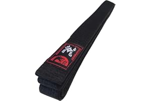 Budodrake Correa negra de 4 cm de ancho, karate judo taekwondo aikido cinturón negro