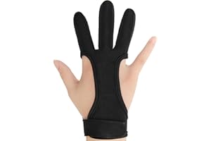 COITEK Archery Finger Glove S M L XL Black Feather Bow Shooting Hunting Protect Gloves for Male Female Youth Adult