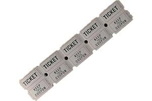 Awleynz 200 Pièces Ticket Tombola Numéroté Étiquette de Billet de Tombola, Billet de Classe, Billet de Tombola en Papier, Billet de Cinéma, Loterie, Couleur (Grey)
