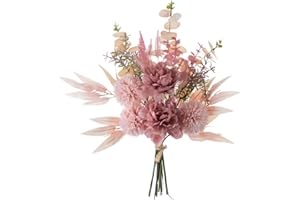 KIRIFLY Kunstblumen Künstliche Pflanzen Blumen Deko Seidenblumen Hortensien Blumenarrangements Kernstück Hochzeit Blumenstrauß(Rouge)