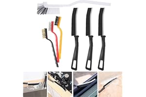 Furforstk cepillo juntas, cepillos limpieza hogar, cepillo limpieza hogar, cepillo juntas limpieza hogar (3 piezas de cepillo de limpieza de lechada y 3 cepillos de alambre y 1 cepillo de taza)