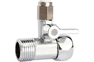 TAECHALINGO Wasseranschluss Adapter T-Stück,1/2 x 1/2 x 1/4 Zoll,Absperrhahn in T-Form,Wasseranschluss Adapter,Absperrventil Duschkopf für Kühlschrank, Wasserfilter,Gartenschlauch, Wasserhahn