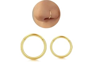 Longita 18G Hinged Clicker Segment Nariz Aros Anillos Acero Inoxidable Hombre Mujer Septum Labio Oreja Tragus Cartilage Helix Conch Piercing Joyería 3 Piezas