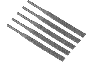CoCud Set di Lime Pneumatiche per Metallo, Diametro Asta 0,2", Lunghezza Totale 5", Lime Piatte per Lucidatura a Denti Grossolani - (Applicazioni: per Lucidatura di Metalli)
