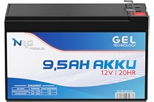 NRG PREMIUM NRG Akku 12V 9,5Ah Gel Blei-Akku Profi Batterie zyklenfest verschlossen vorgeladen ersetzt 9Ah 8Ah