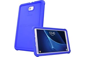TECHGEAR Coque Bumper pour Samsung Galaxy Tab A 10.1 Pouces 2016/2018 (Séries SM-T580) Coque de Protection Caoutchouc Résistante aux Chocs avec Bords et Coins Renforcés + Film de Protection [Bleu]