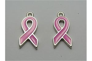 OULENSY 1pair Ruban Rose Charms De Sensibilisation Au Cancer Du Sein Pendentifs