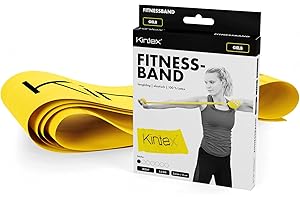 Kintex banda de fitness, 2,5 m x 15 cm, cinta de gimnasia en 7 resistencias, 100% látex, cinta de entrenamiento transportable