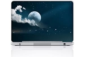 Meffort Inc 11.6 12 Inch Laptop Notebook Skin Sticker Cover Art Decal (Free Wrist pad) - Full Moon Night Sky