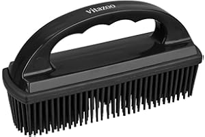 vitazoo Pet Hair Remover Brush - Remove Cat and Dog Hair from Clothes Carpet Furniture Car - Rubber Cleaning Brush for Hairs on Carpets Stairs Sofa Vehicle Interior - Black