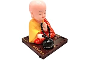 Yajimsa Solar Dancing Figures - Solar-Powered Bobble Shaking Head Dancing Toy - Cute Solar Dancer Toy Figure Buddha Monk Swing Toy Decoration