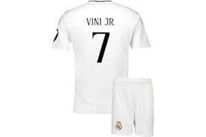Gokaynex Vini Jr Real #7 - Maglia da calcio per bambini 2024 Nuova stagione, maglia per bambini, maglia sportiva, maglia da allenamento per calcio, bambini con pantaloncini da calcio (4-13 anni)