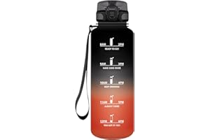 HoneyHolly Butelka na wodę, szczelność 1500 ml, butelka na wodę, siłownia, znacznik czasu, butelka na wodę, wielokrotnego użytku, butelka na napoje, motywacyjna, butelka siłownia, na fitness, kemping,