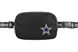 FOCO NFL Große schwarze Team-Wordmark-Crossbody-Gürteltasche, Tragetasche, Geldbörse, Dallas Cowboys, 5 x 2 x 7 inches