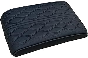 GUSHE Vehicle Memory Foam Armrest Box, Car Center Console Cover-Armrest Box Mat, Automotive Arm Rest Pad, Memory Foam Leather Arm Rest Covering Car, Car Armrest Pad For Most Vehicle (Black)