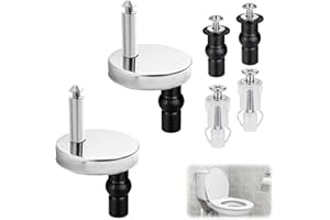 DYMHQ 6Pcs Fixation Abattant WC Vis à Fermeture en Douceur Universelles, Vis et Raccords de Charnière de WC à Dégagement Rapide, Écrous de Rechange de Couvercle de WC avec Vis Expansible pour Trous Borgnes